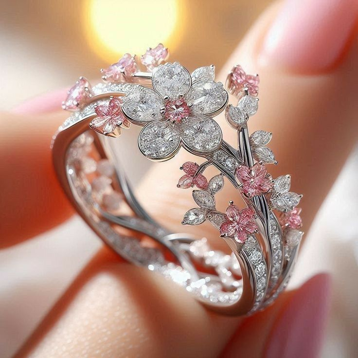 Bague Fleur Crystalline Rose