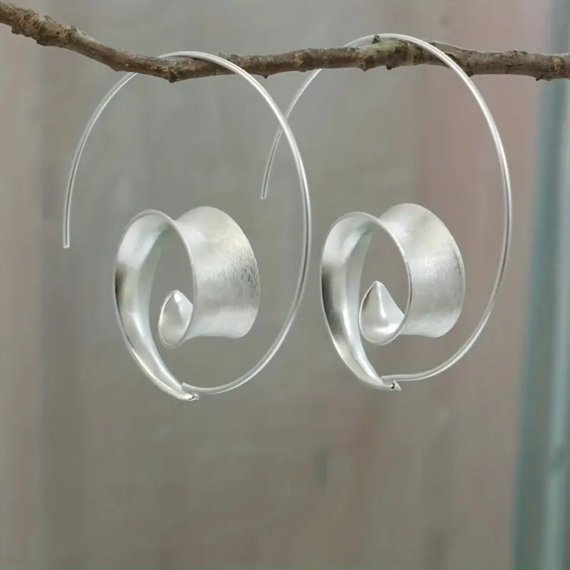 Boucles d'oreilles en argent spiralé