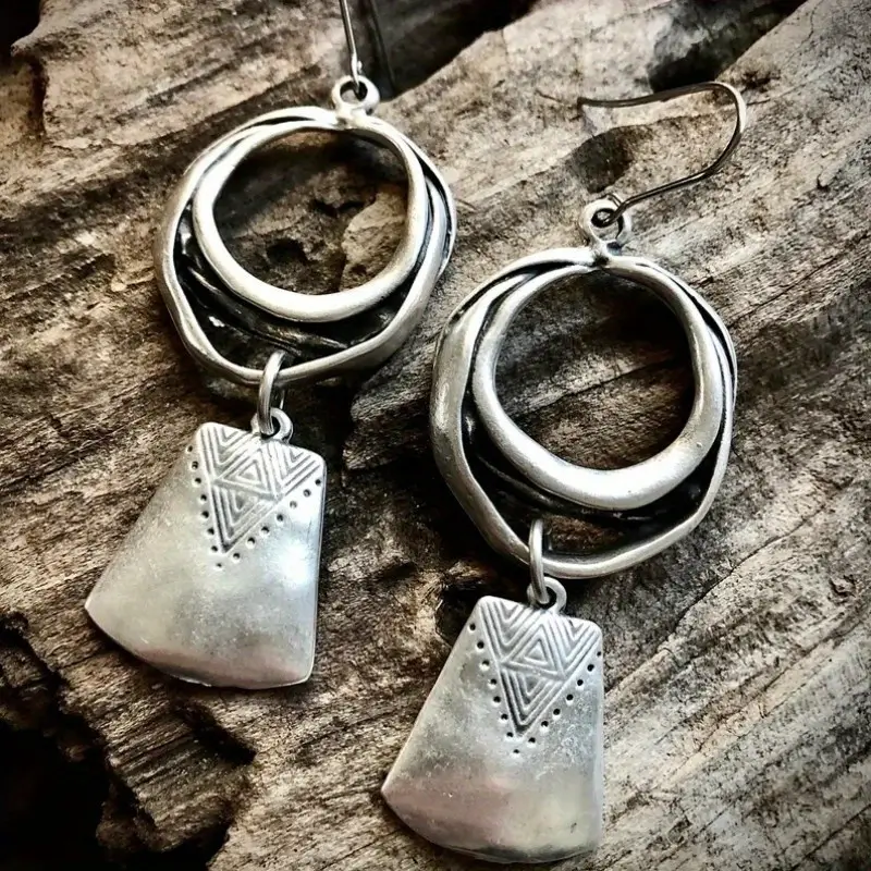 Boucles d'oreilles pendantes plaquées argent