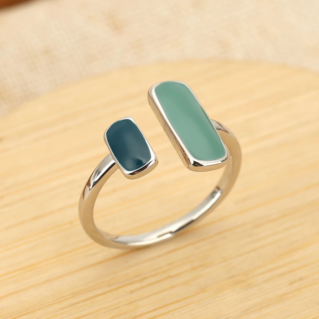 Bague en argent avec pierre turquoise ajustable