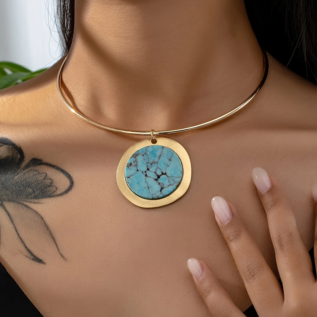 Collier Arrondi Turquoise