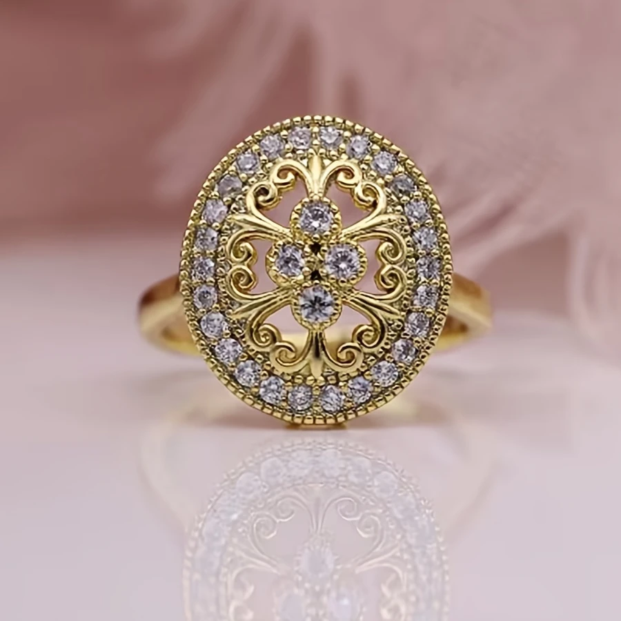 Bague Mandala Cristalline en Or