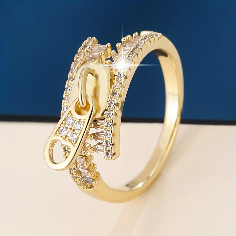 Bague en Or Chaîne Brillante