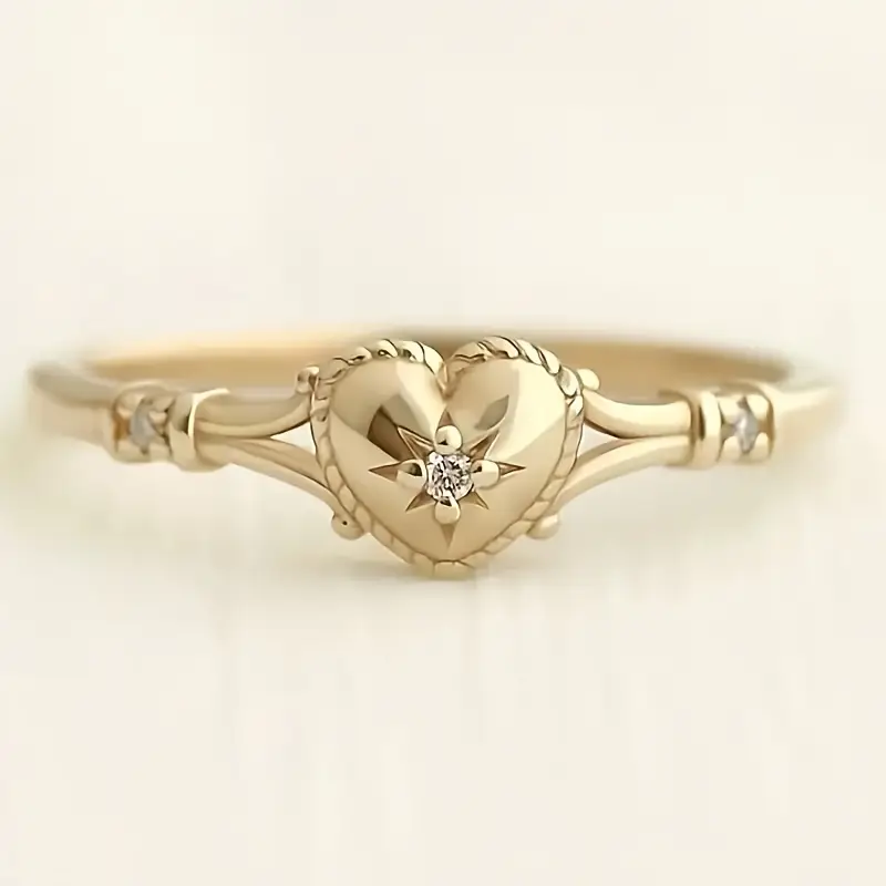 Bague Étoile Cœur en Or