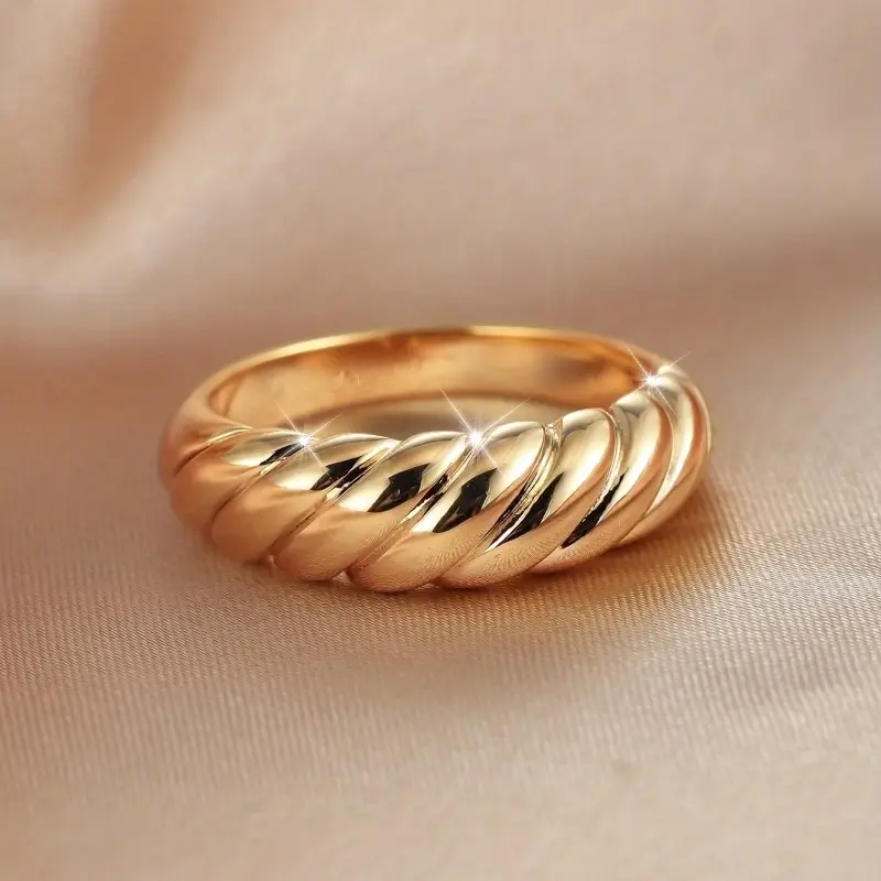 Bague Épaisse Tressée en Or