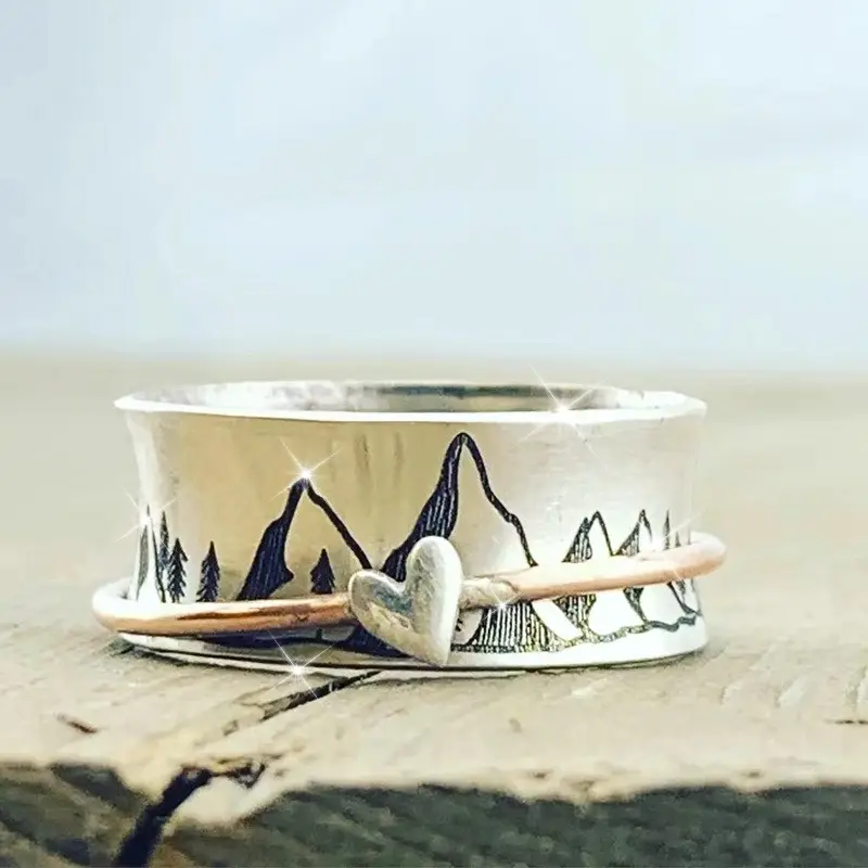 Bague en Argent Heart Mountain