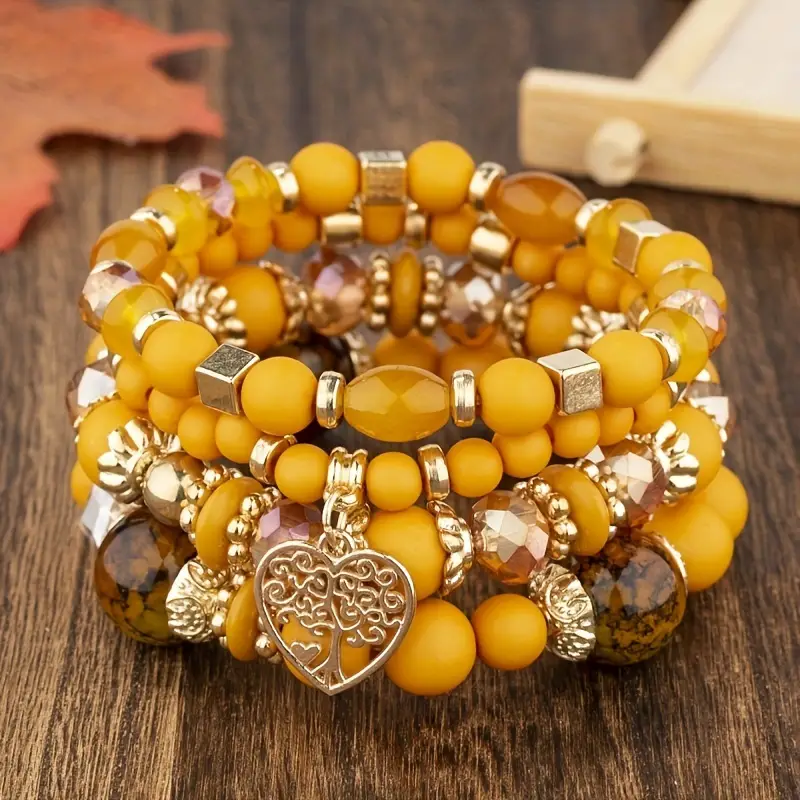 Pack de Bracelets en Or Perle Orange