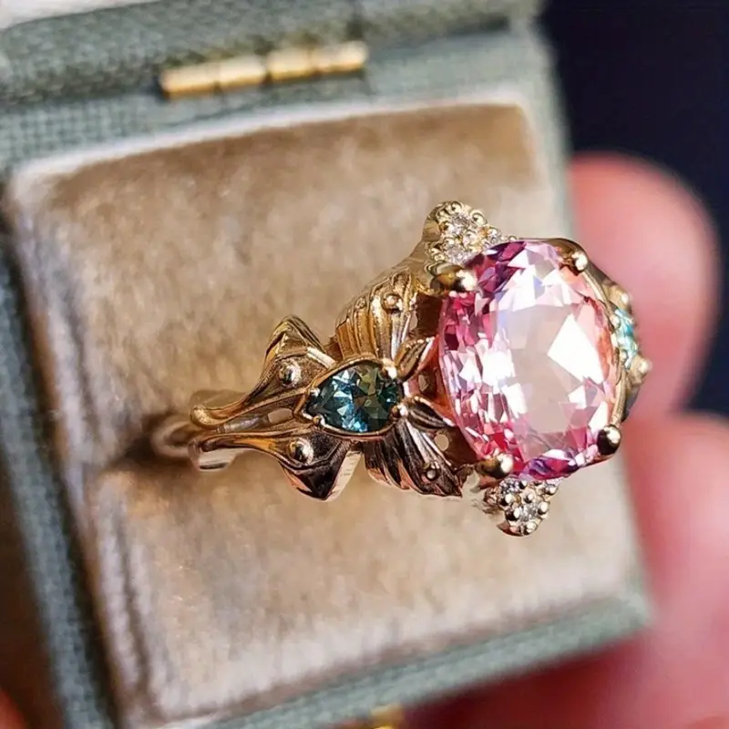 Bague en Or Exotique Rose Élégante