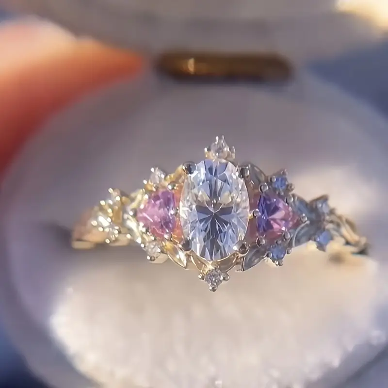 Bague Exotique Élégante en Or Blanc et Rose