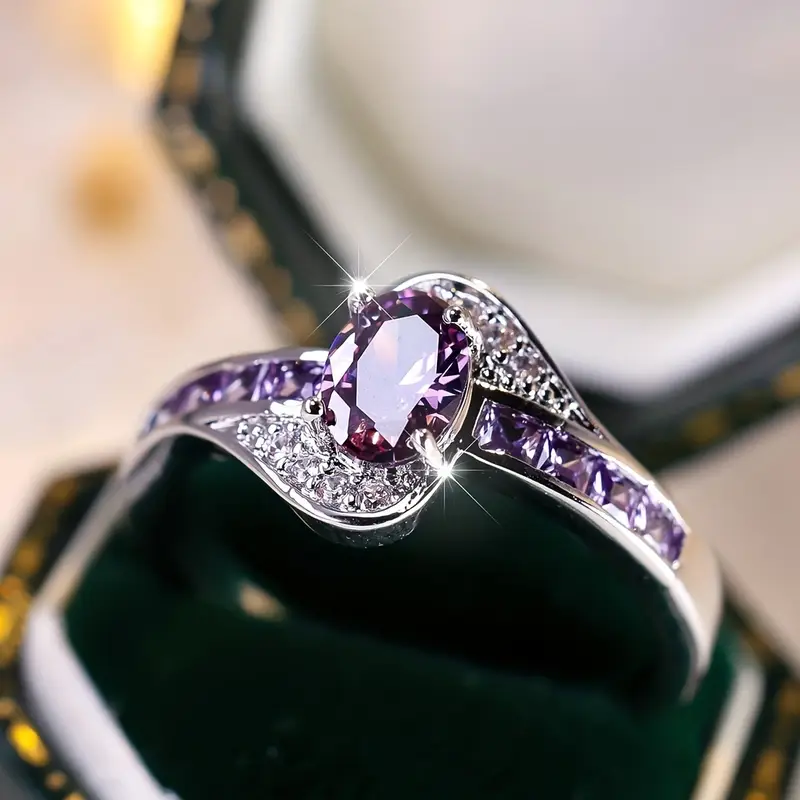 Bague en Argent Violet Orbit