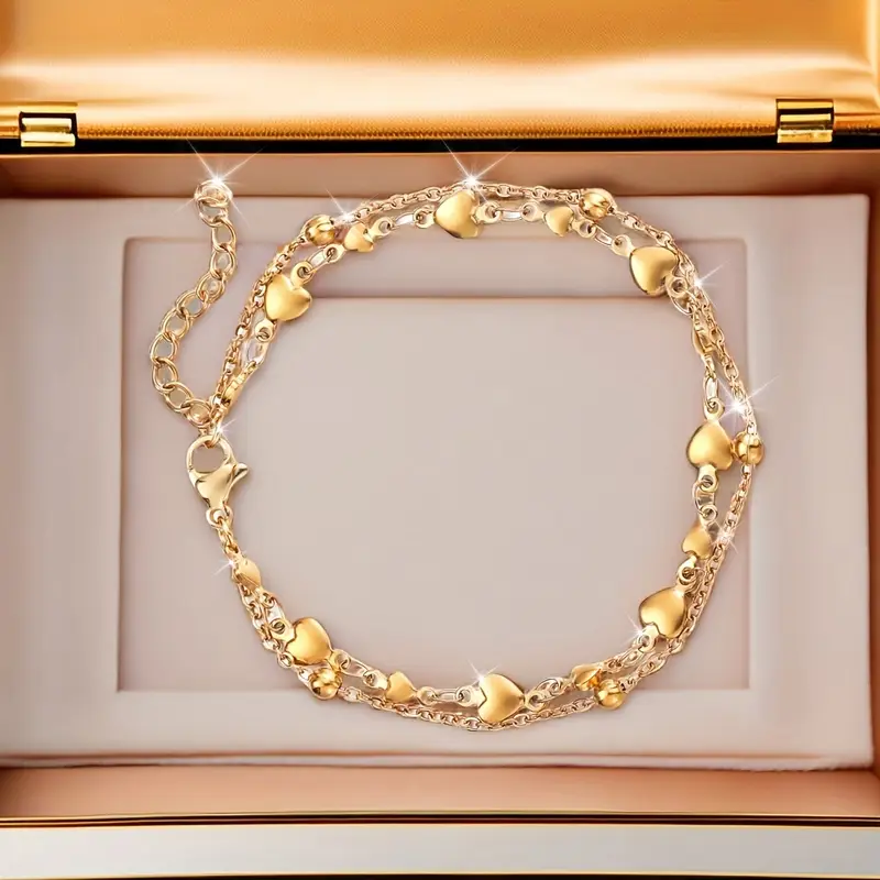 Bracelet Éclatant Cœur Doré