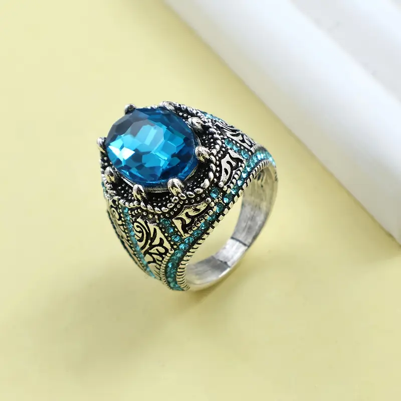 Bague Creuse Saphir Bleu