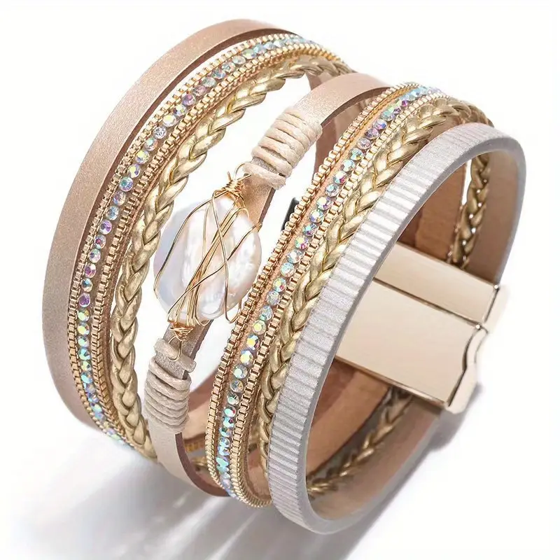 Bracelet en cuir Golden Threads