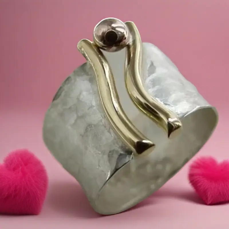 Bague en perles d'or et d'argent