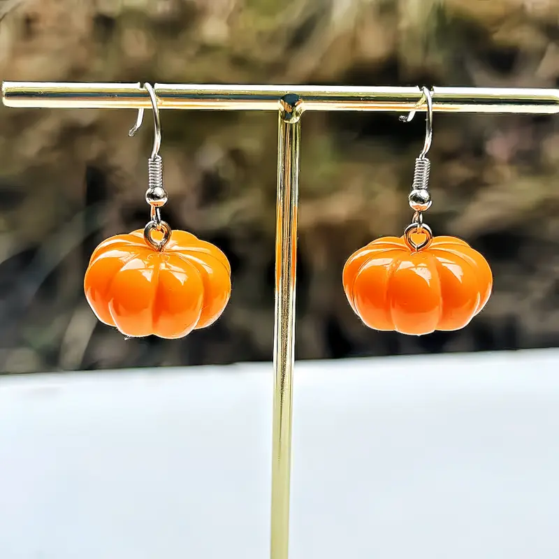 Boucles d'oreilles en citrouille polie