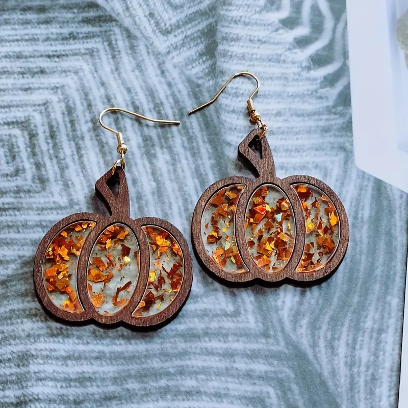 Boucles d'oreilles Citrouille Nature