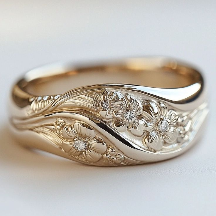 Bague en Or Fleur Exotique