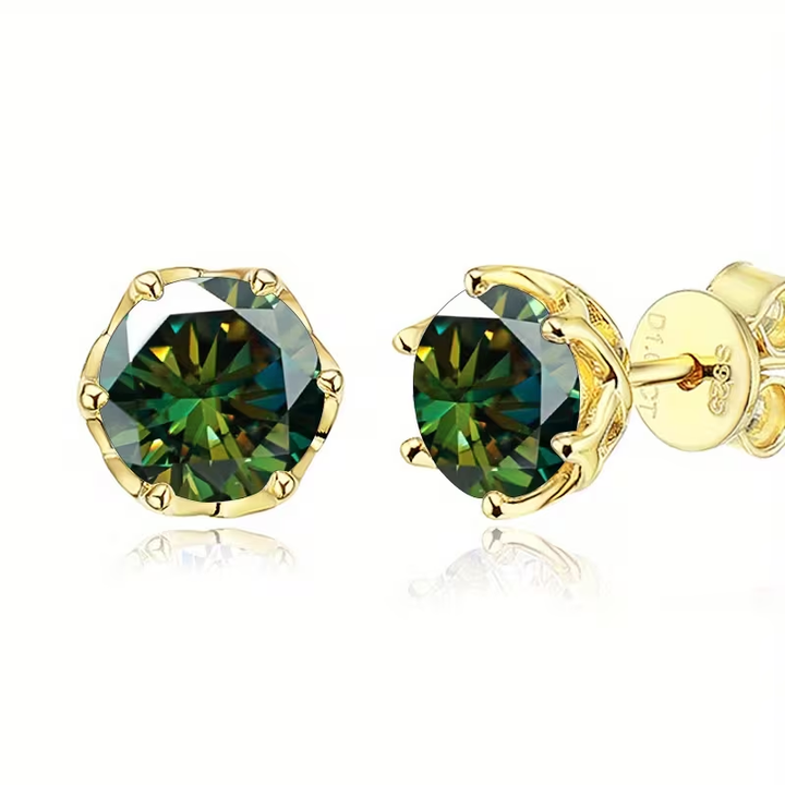 Boucles d'oreilles rondes en agate mousse