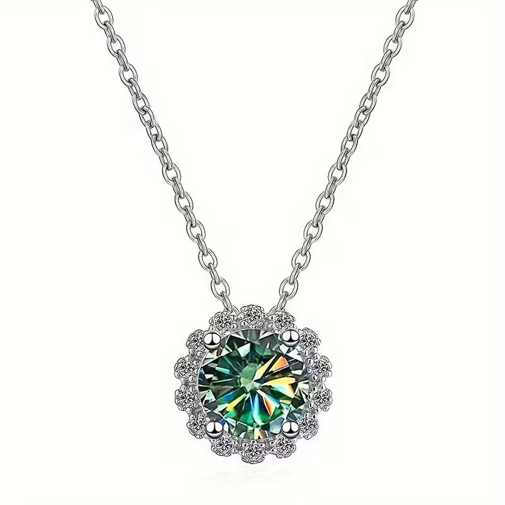 Collier Rond Géométrique en Agate Mousse