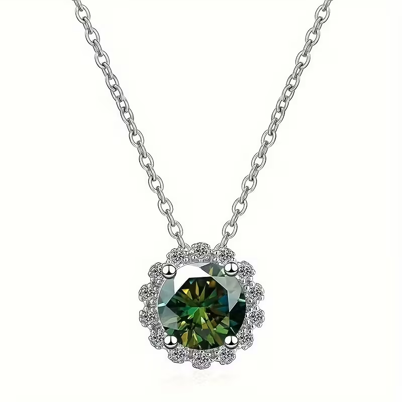 Collier Rond Géométrique en Agate Mousse
