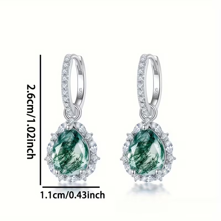 Boucles d'oreilles en agate mousse lumineuses