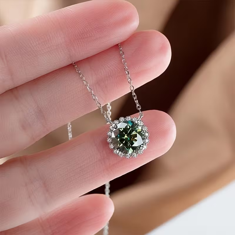Collier Rond Géométrique en Agate Mousse