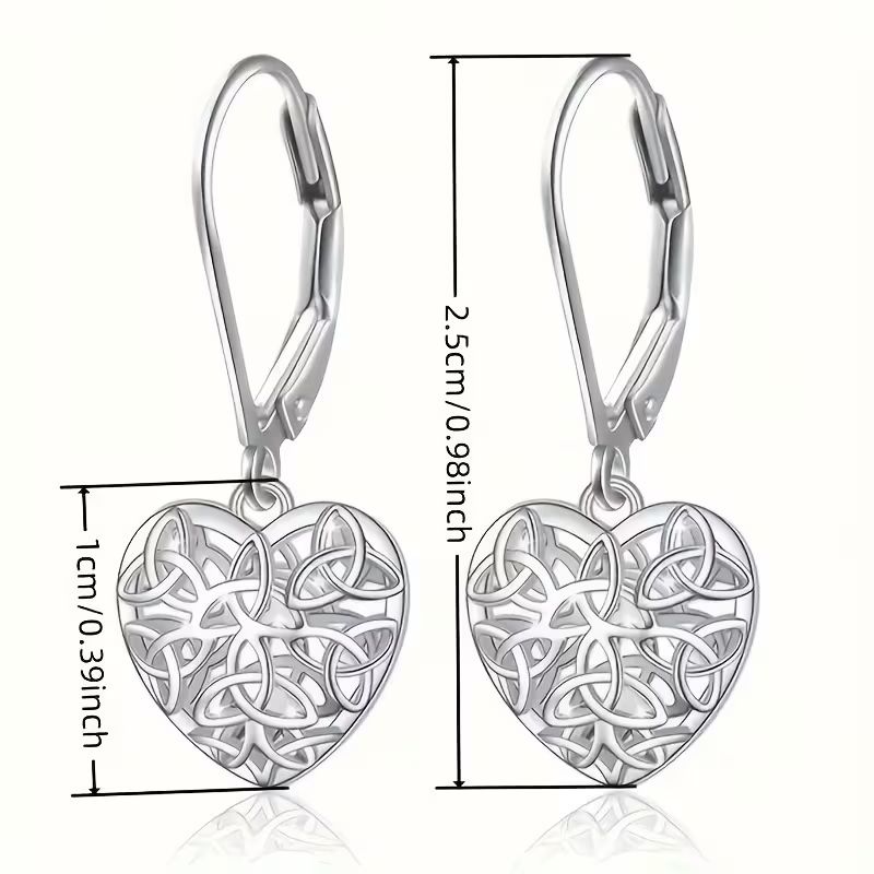 Boucles d'oreilles en forme de cœur creux en argent