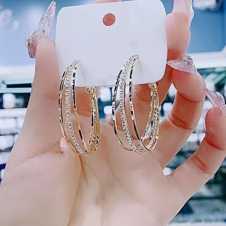 Boucles d'oreilles en argent avec anneau lumineux