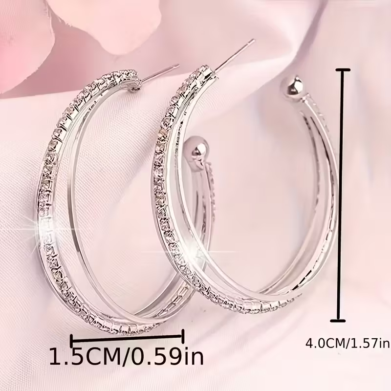 Boucles d'oreilles en argent avec anneau lumineux