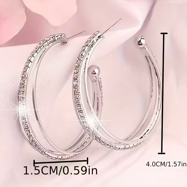 Boucles d'oreilles en argent avec anneau lumineux