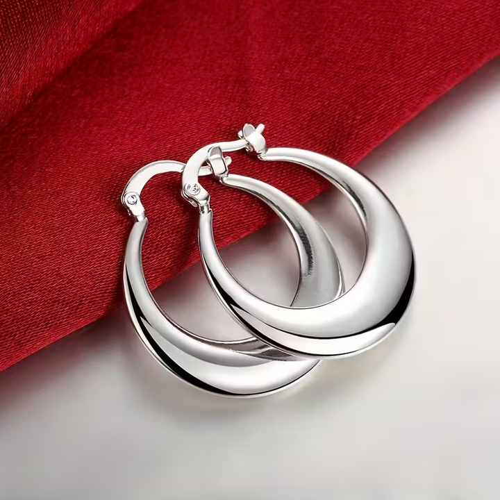 Boucles d'oreilles en argent Moon Hoop