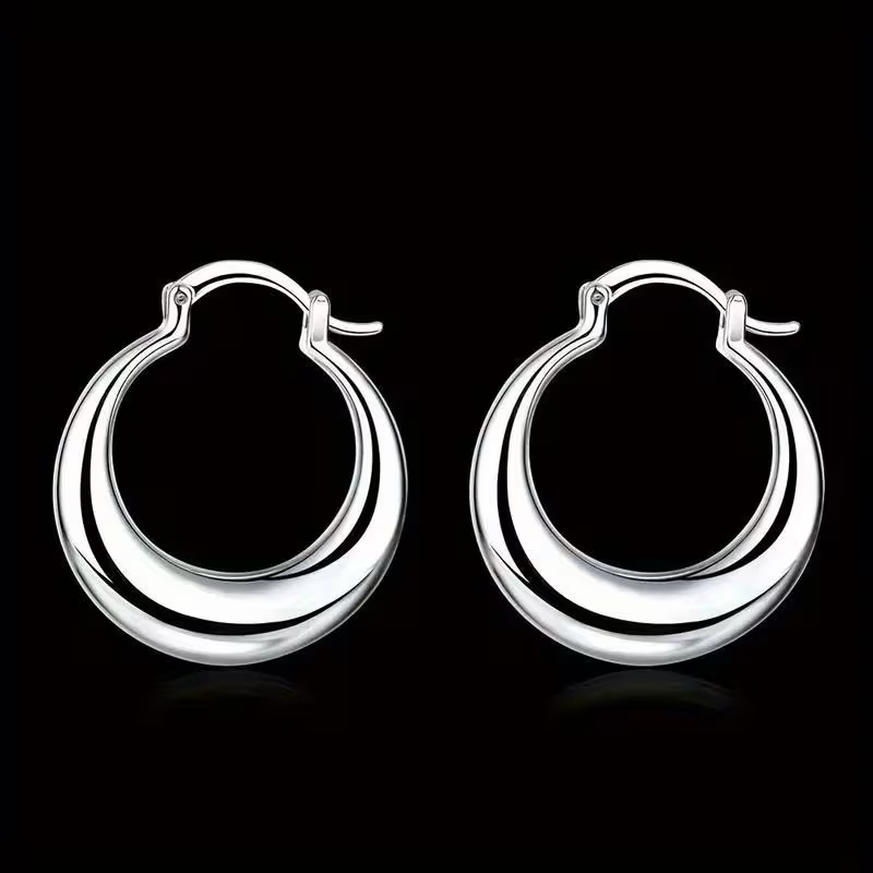 Boucles d'oreilles en argent Moon Hoop