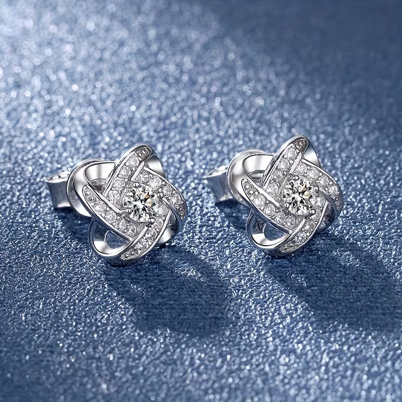 Boucles d'oreilles en argent Twisted Orbit