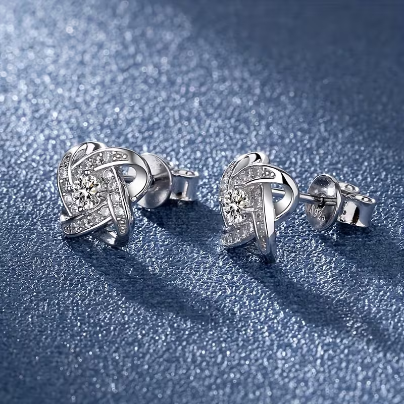 Boucles d'oreilles en argent Twisted Orbit