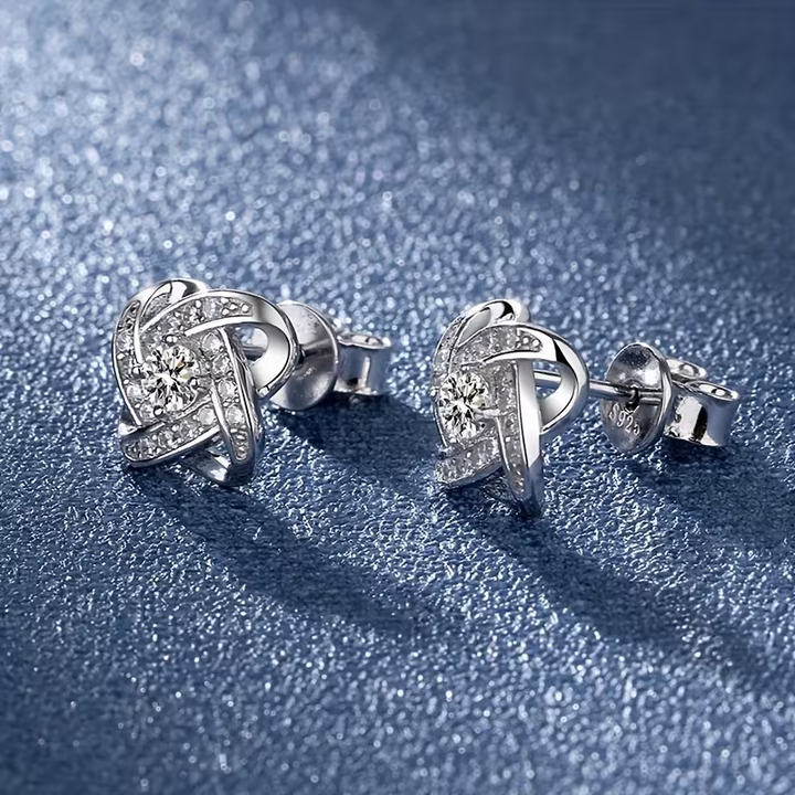Boucles d'oreilles en argent Orbit Tordu