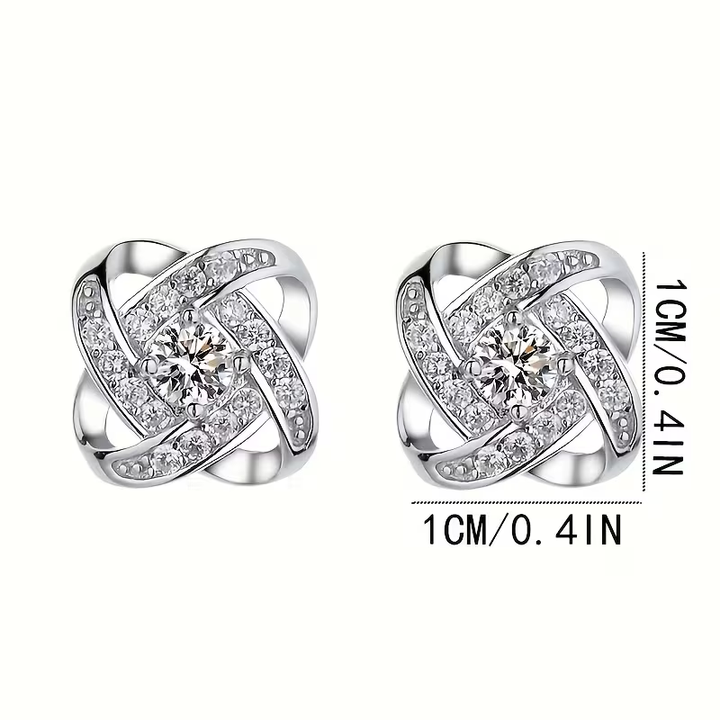 Boucles d'oreilles en argent Twisted Orbit