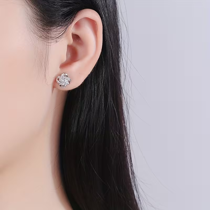 Boucles d'oreilles en argent Twisted Orbit
