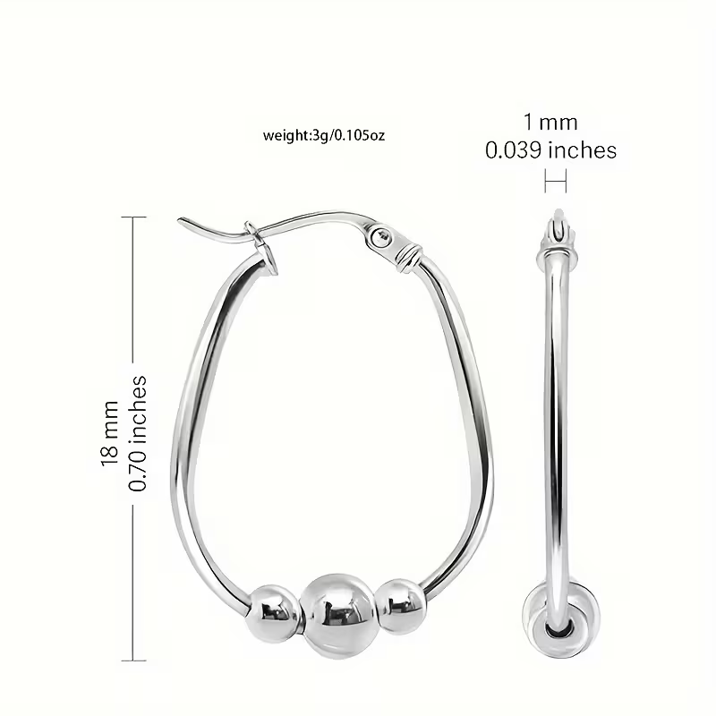 Boucles d'oreilles créoles en perles argentées