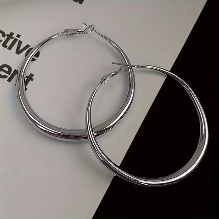 Grandes Boucles d'Oreilles Hula en Argent