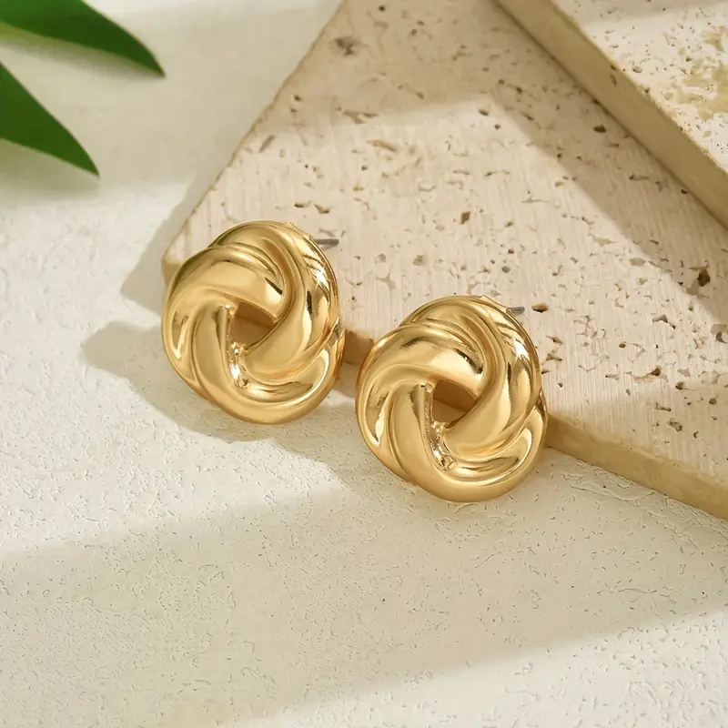 Boucles d'oreilles spirales dorées vintage