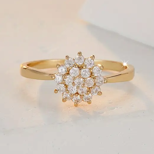 Bague en Cristal Fleurs Brillantes