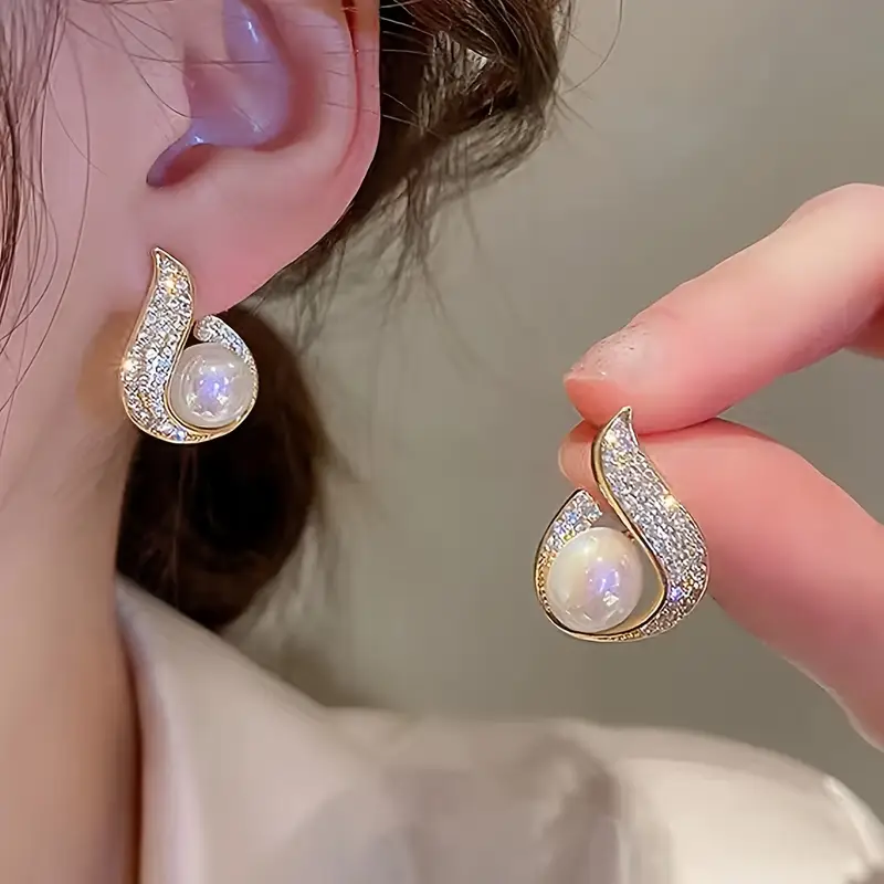 Boucles d'oreilles en zirconium brillant