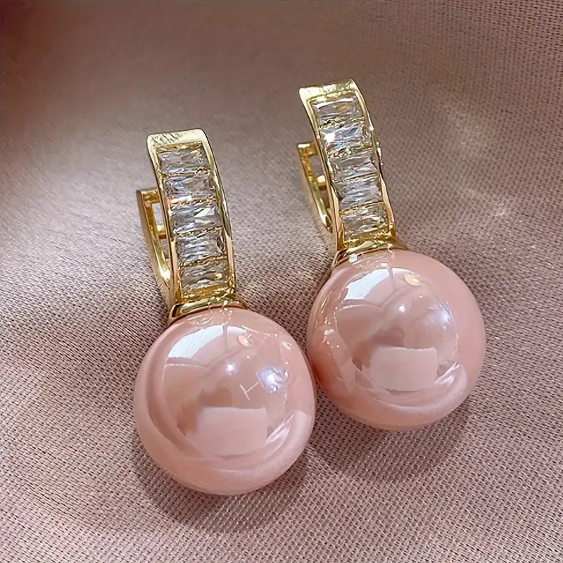 Boucles d'oreilles en zirconium rose et or