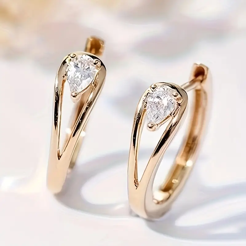 Boucles d'oreilles en zirconium doré