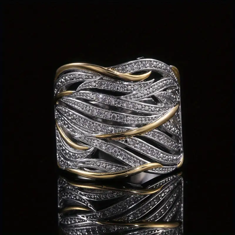 Bague en or et argent brillante