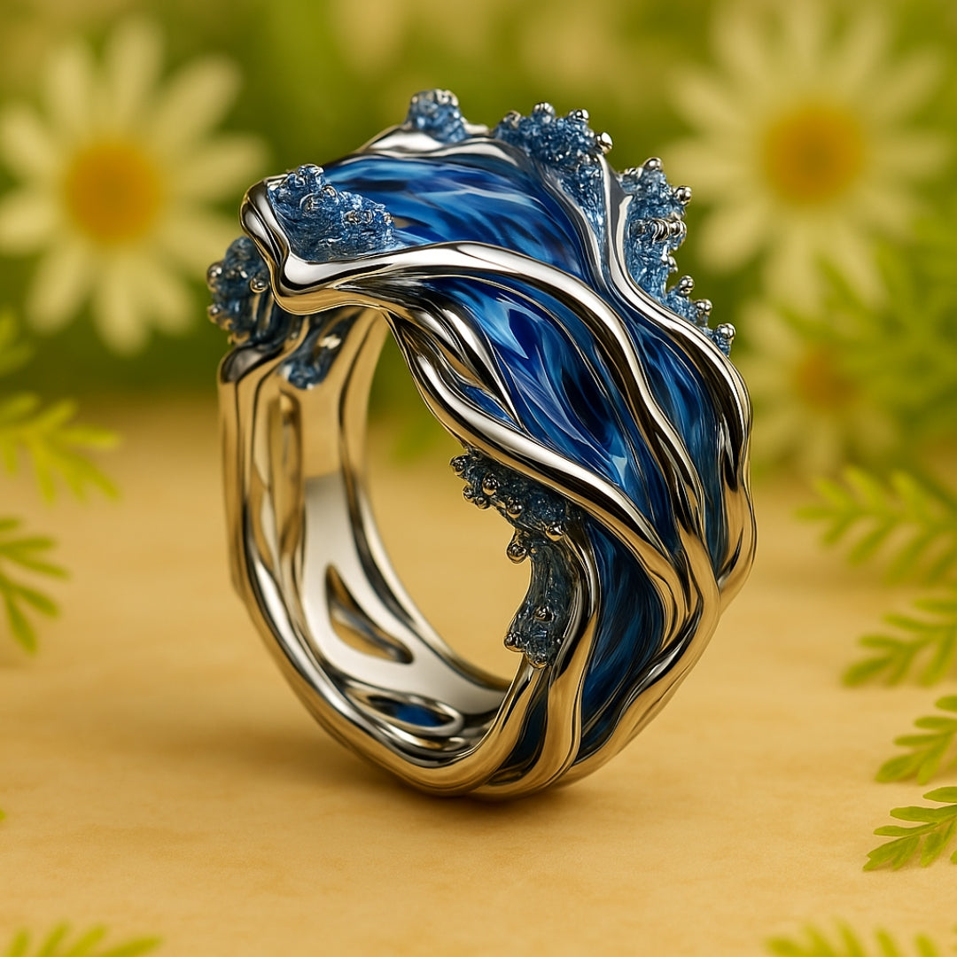 Bague Vintages en Océan Doré Ondulé