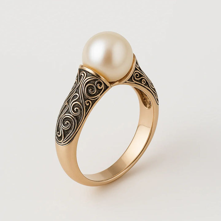 Bague en Perles Vintage Dorée