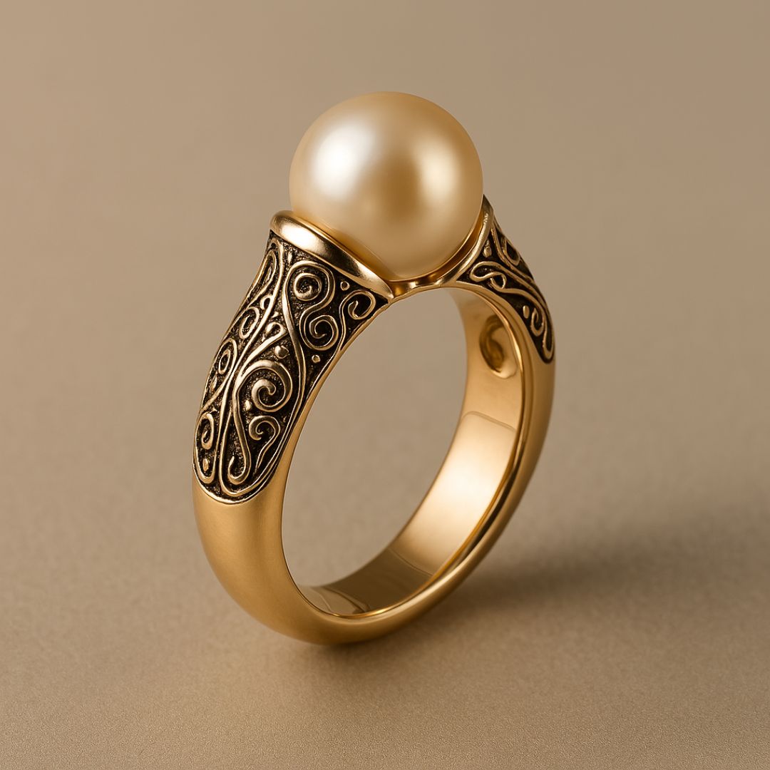 Bague en Or avec Perle Vintage Intemporelle