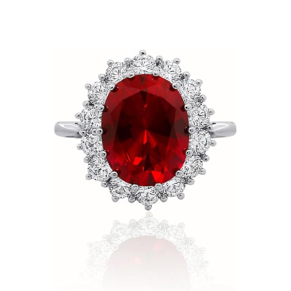 Bague en Rubis Couronne Écarlate | Or Blanc