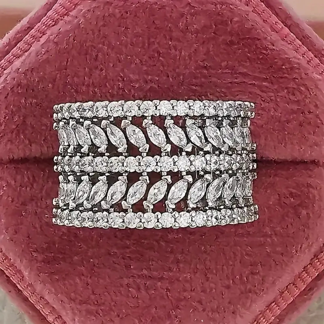 Bague en Maille de Zirconium Argenté